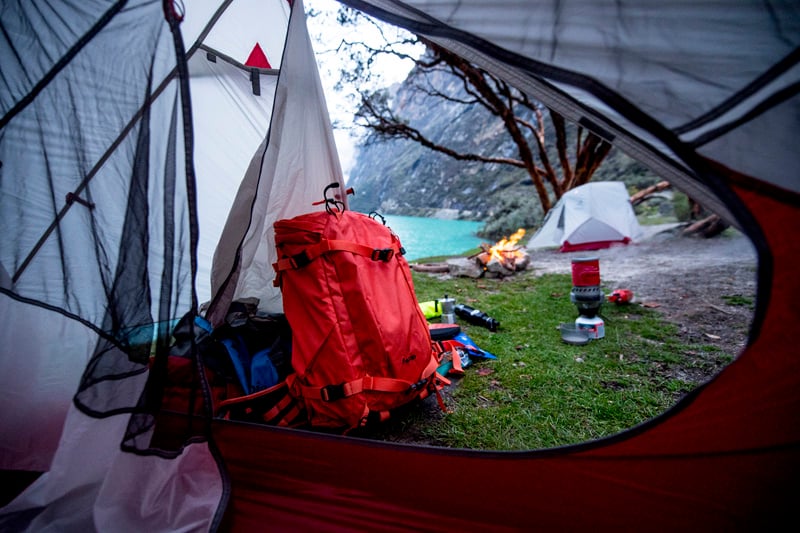 A photograph taken inside a tent in Peru