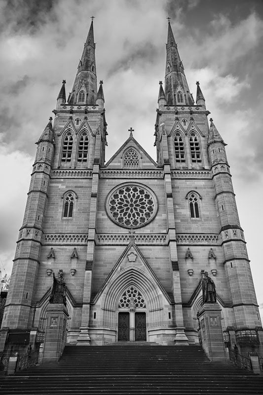 Catherdral in Australia - Black and White