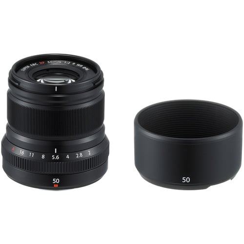 fuji XF 50mm lens and hood