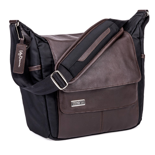 Leather thinktank shoulder bag