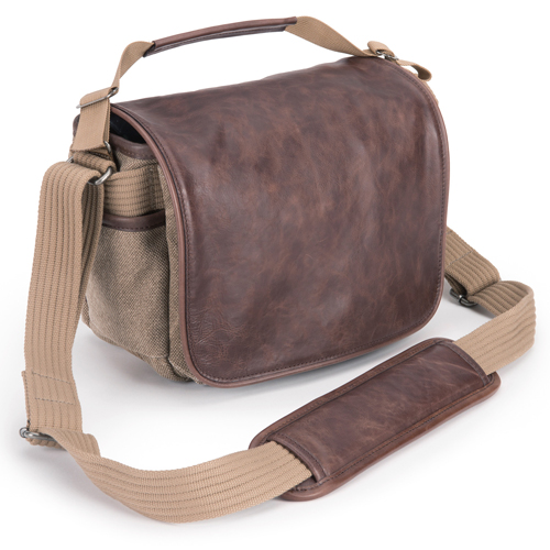Leather thinktank shoulder bag