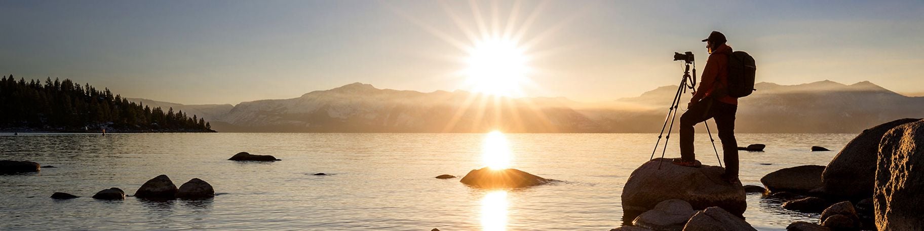 feature_Rachid_D_Tahoe_sunrise Lowepro backpack and sunset