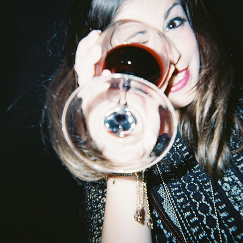 party girl with wine glass