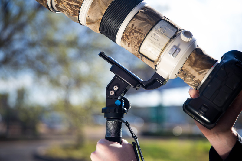 Photograph showing how the Kirk MPA-2 tilt head is being used