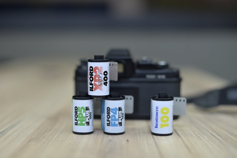 A selection of Ilford 35mm film
