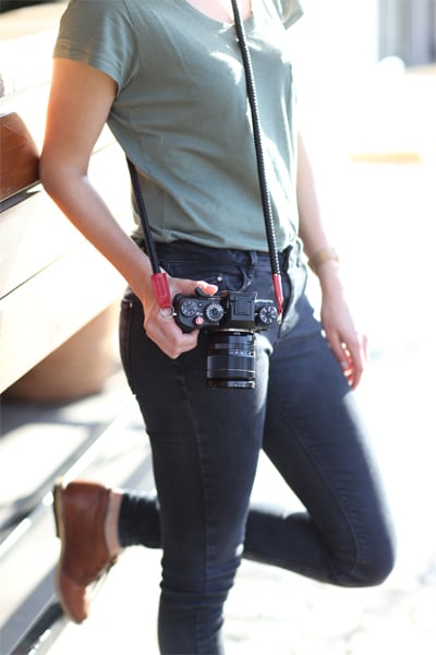 sailorstrap-female-1 SailorStrap camera strap on camera.