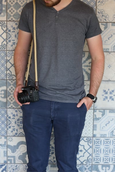 sailorstrap-male SailorStrap camera strap on camera.