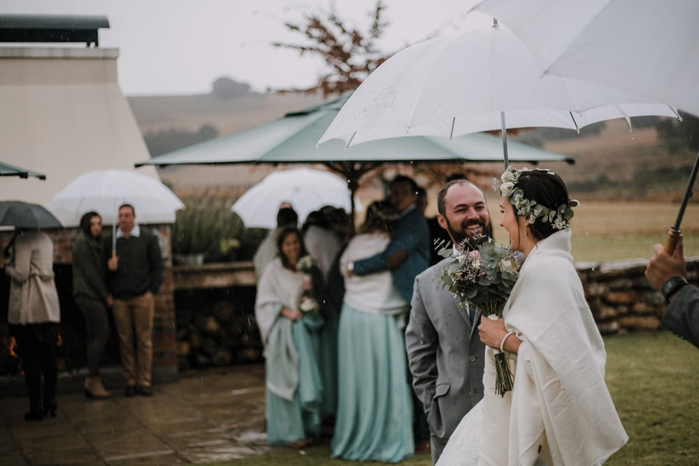 Blanche photographs a wedding in the rain