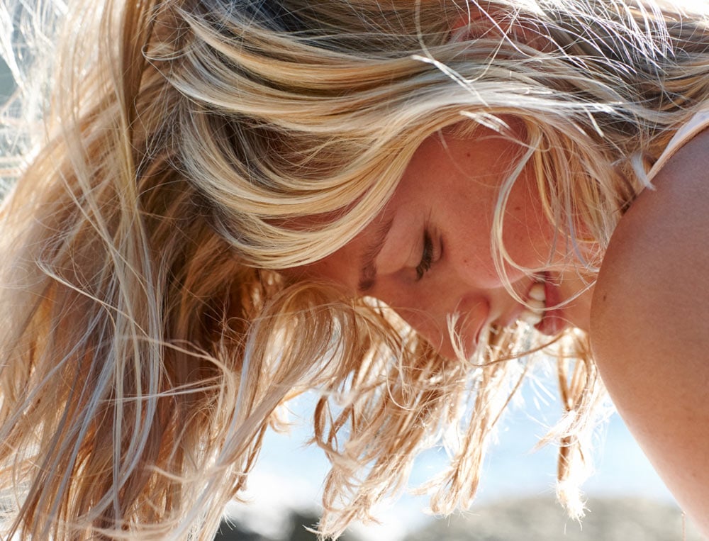 Portrait of a blonde model captured by Sherwin Liang