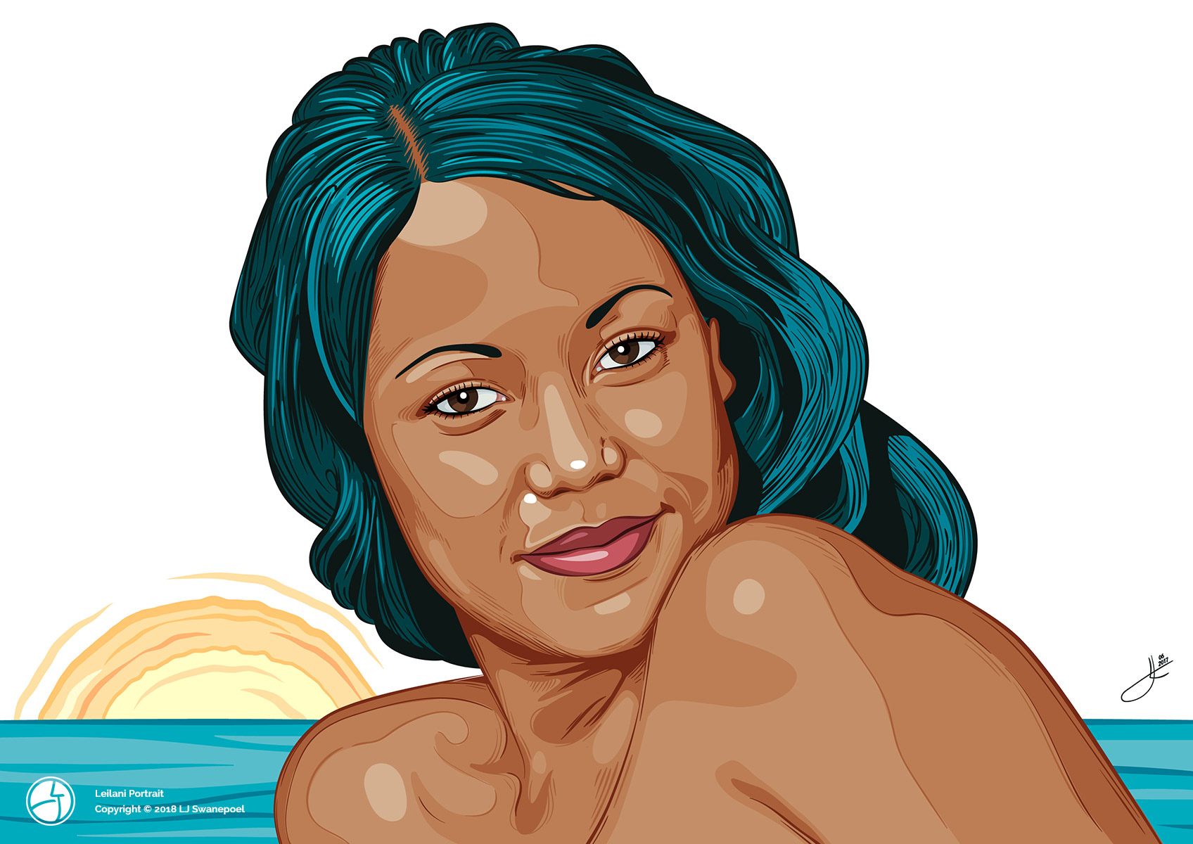 Leilani-Portrait-by-Lourens-Swanepoel-using-Wacom-Intuos Leilani Portrait design by Lourens J Swanepoel using Wacom Intuos