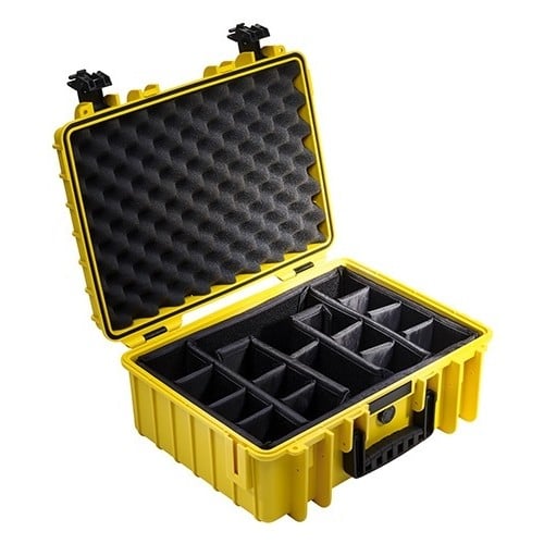 B&W International Case Type 5000 Yellow with Dividers