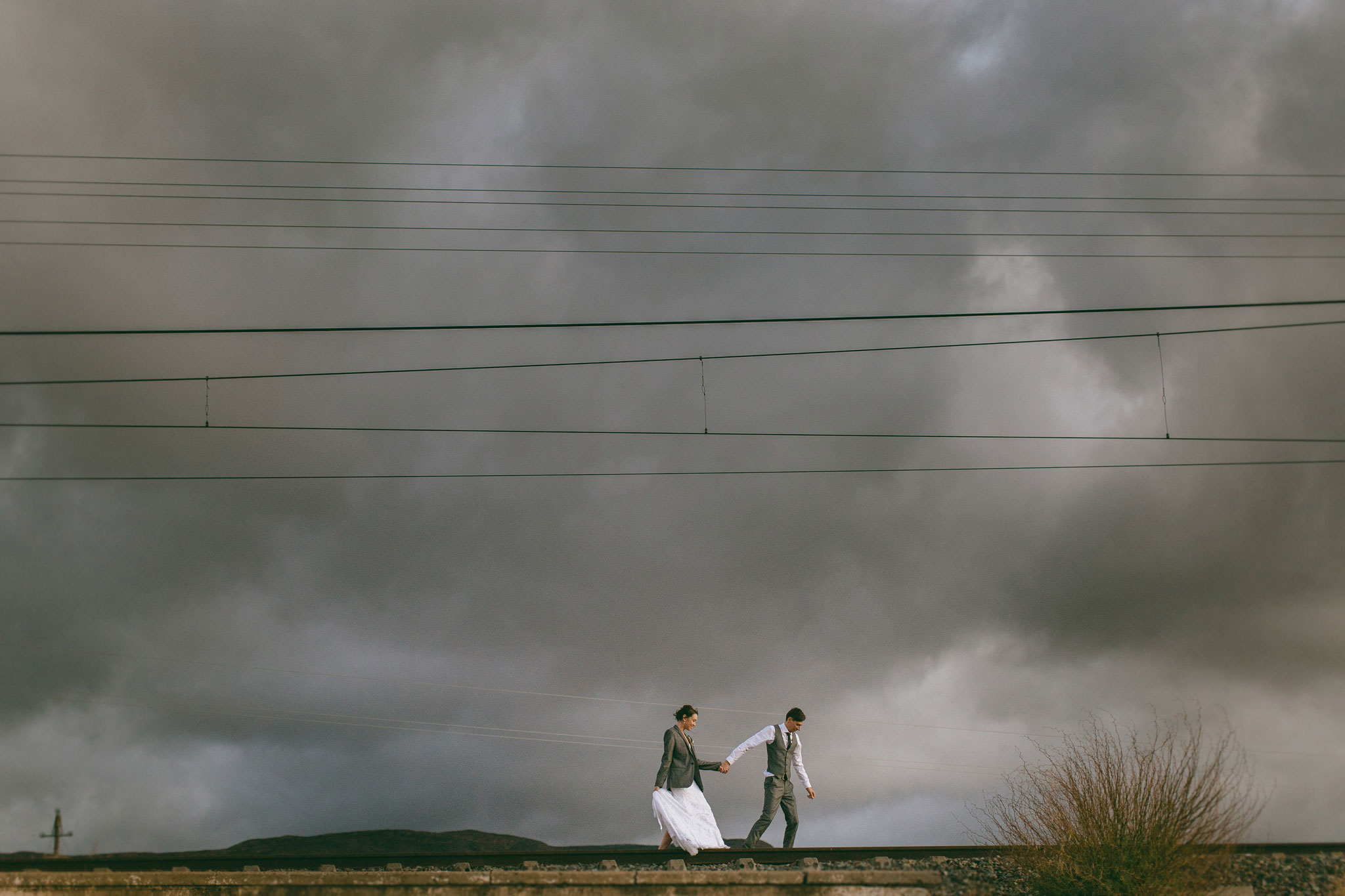 Couple shoot in field