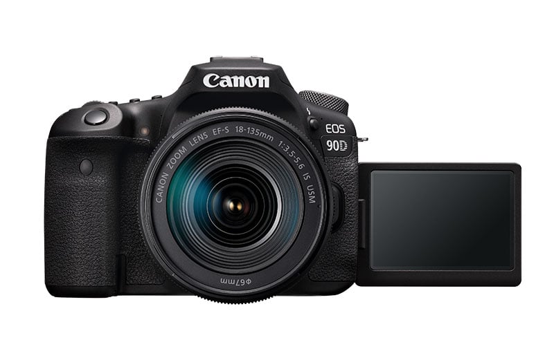 Canon EOS 90D - Front View with Flip Screen