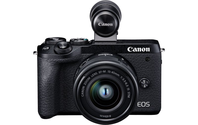 Canon EOS M6 Mark II - Front view with viewfinder