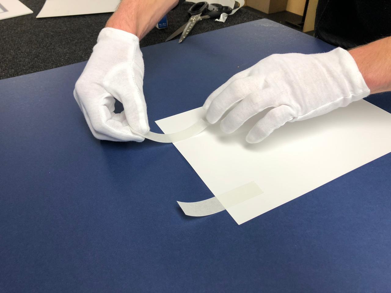 Conservation matting process at Art of Print