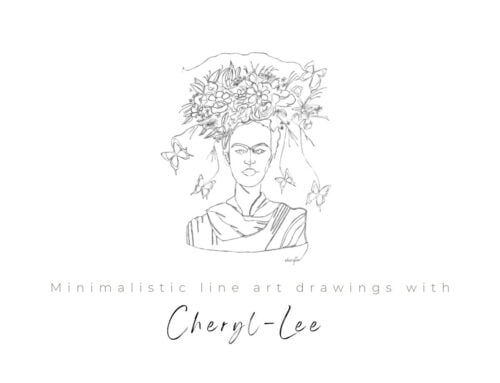 Minimalistic line art drawings with Cheryl-Lee
