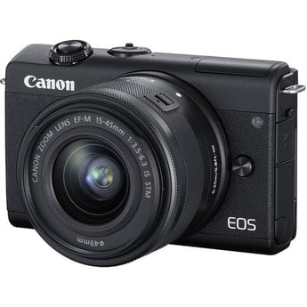 Canon EOS M200 Mirrorless Digital Camera (Black) + 15-45mm Lens, Bag & SD Card