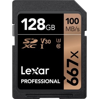 Lexar Professional 128GB 667x UHS-I SDXC Memory Card (100MB/s)
