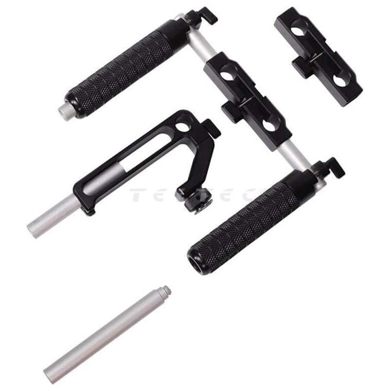 Edelkrone Handle Pack for PocketRIG 3 providing ergonomic grips for stable handheld filming.