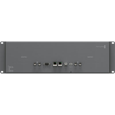 Blackmagic Design SmartView Duo dual 8-inch rackmount SDI monitors for broadcast monitoring.
