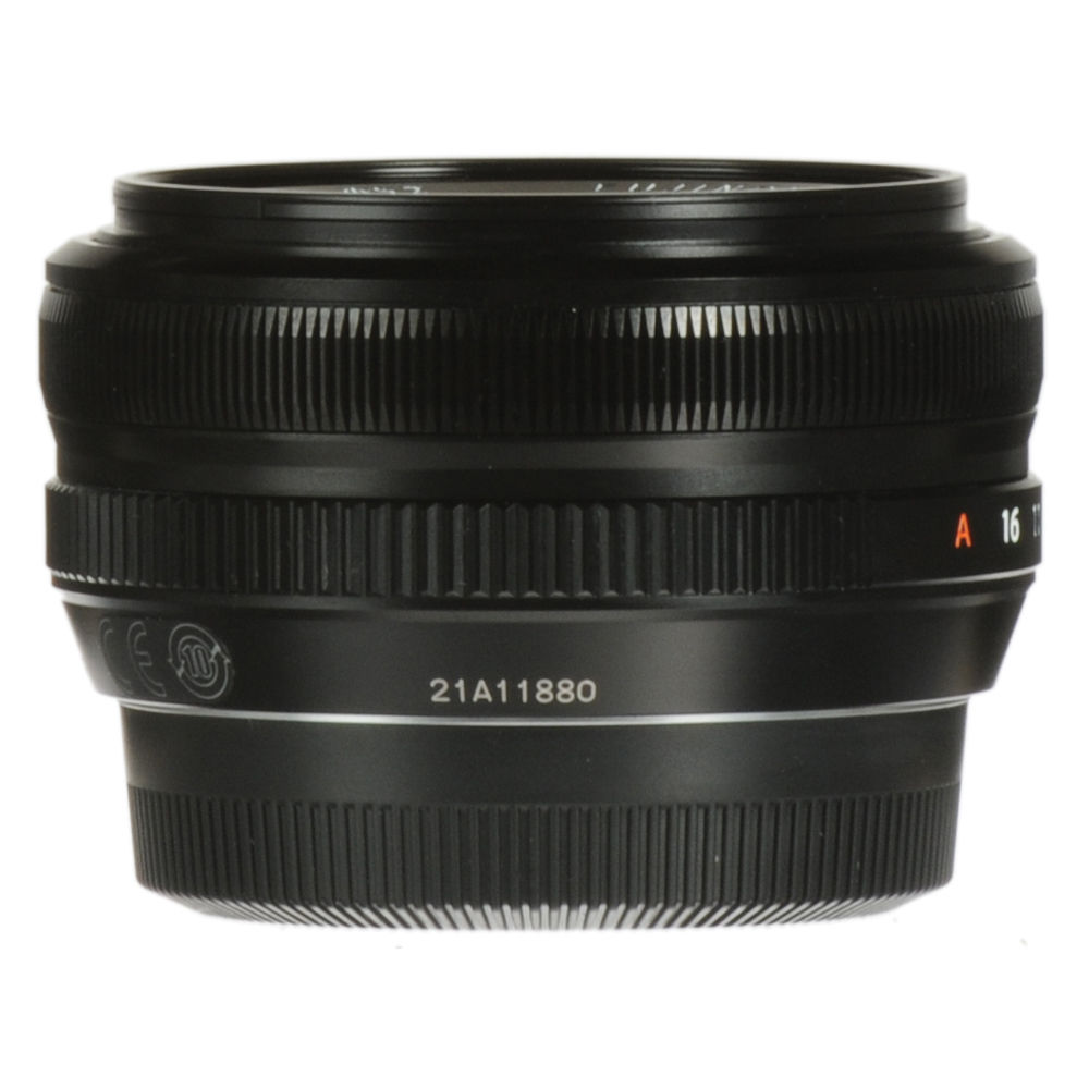 Fujifilm XF 18mm f/2 R wide-angle prime lens for X-Mount cameras, featuring 8 elements in 7 groups, 27mm full-frame equivalent focal length, and compact, lightweight design
