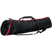 Manfrotto 100cm padded tripod bag with wider top for larger tripod heads, easy-access top flap, and durable ballistic nylon design for protection on the go.