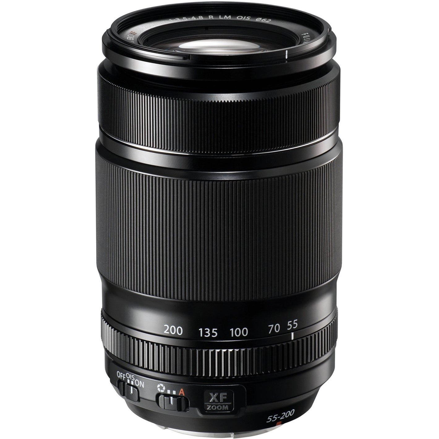 Fujifilm XF 55-200mm f/3.5-4.8 R LM OIS telephoto zoom lens with optical image stabilization, fast autofocus, and 84-305mm equivalent focal length for X-mount mirrorless cameras.