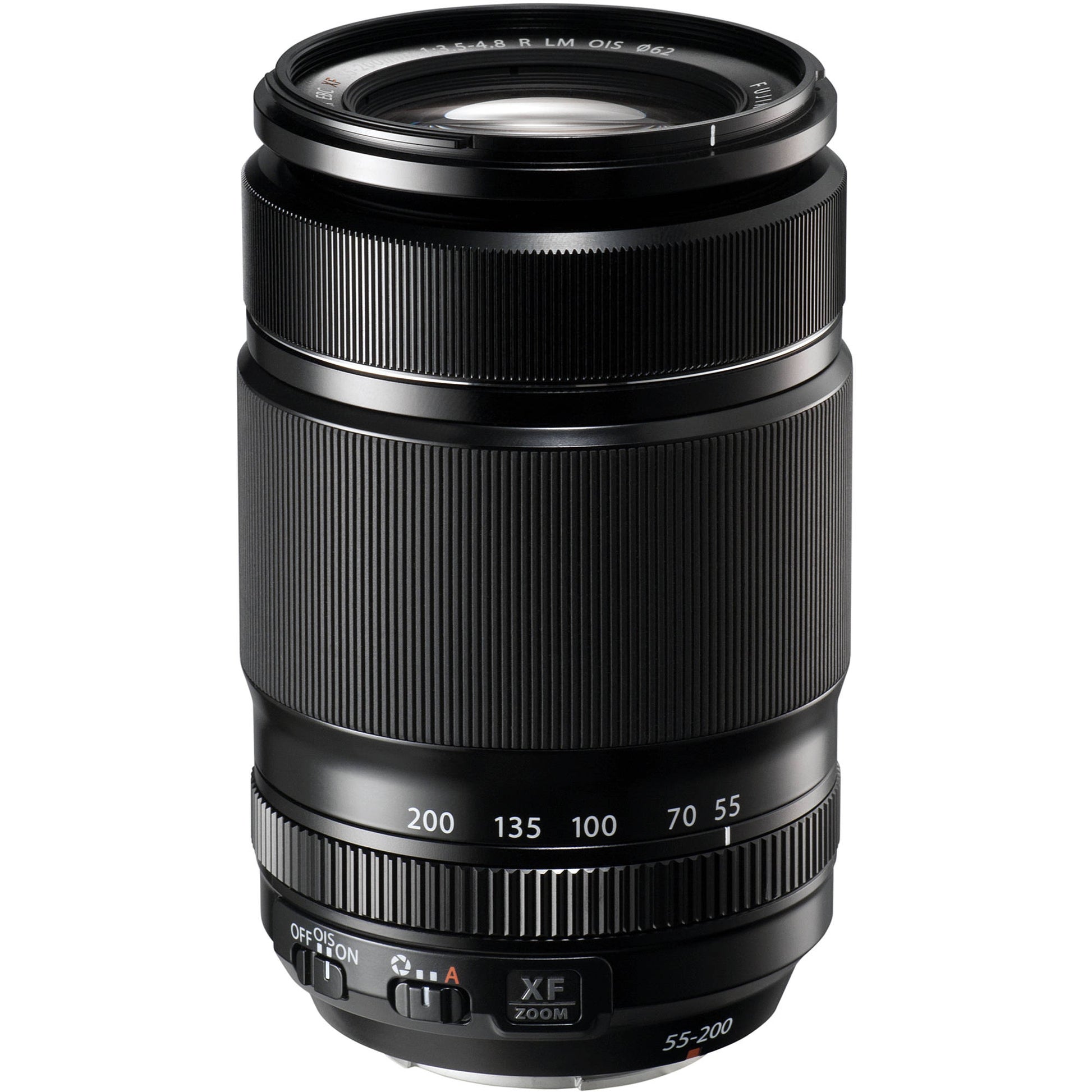 Fujifilm XF 55-200mm f/3.5-4.8 R LM OIS telephoto zoom lens with optical image stabilization, fast autofocus, and 84-305mm equivalent focal length for X-mount mirrorless cameras.