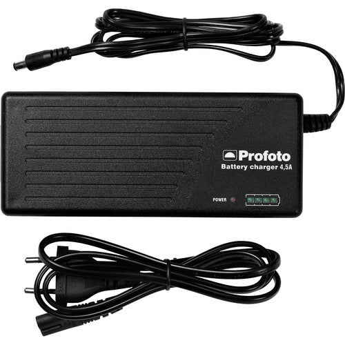 Profoto Fast Battery Charger 4.5A for B1 with power cable and LED indicator light.