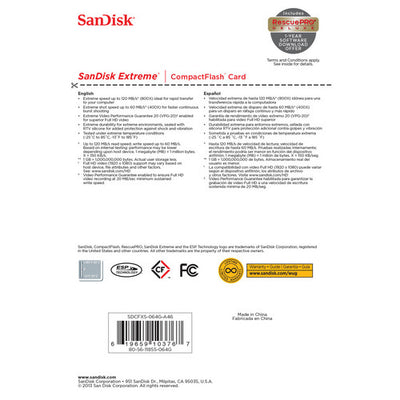 SanDisk 800x 64GB Extreme CF Memory Card (120MB/s)
