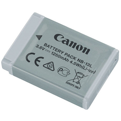Canon NB-13L rechargeable lithium-ion battery for Canon PowerShot and G-series cameras.