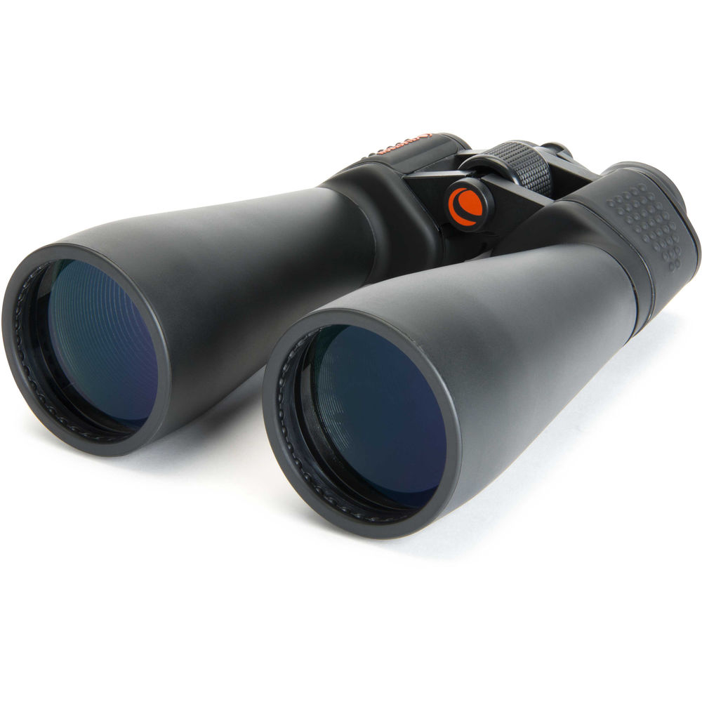 Black binoculars on a white background