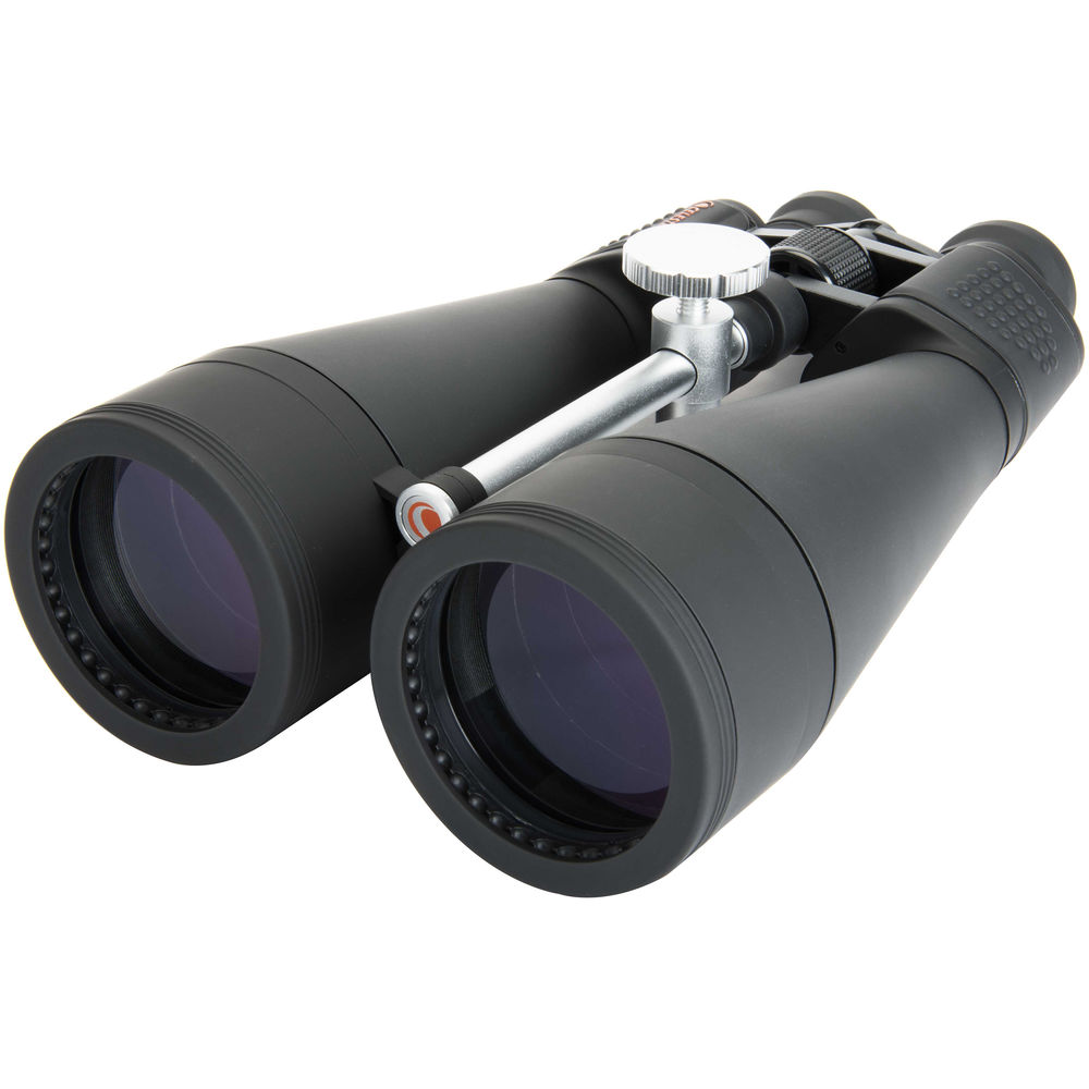Black binoculars on a white background