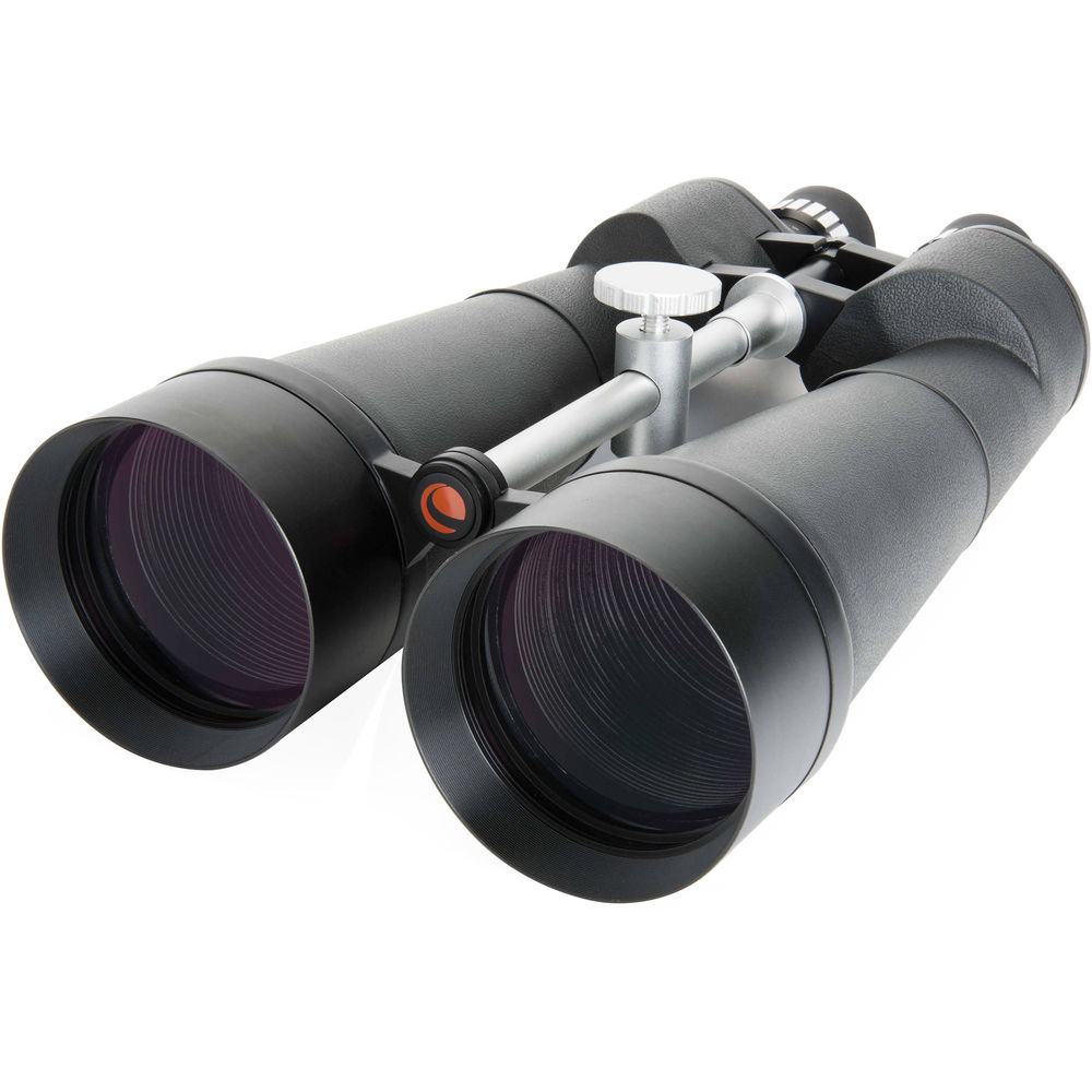 Black binoculars on a white background