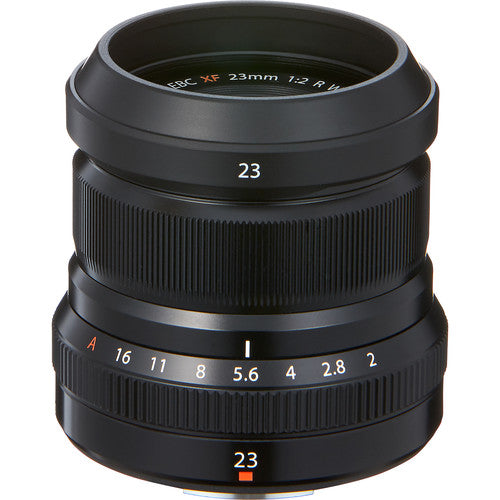 Fujifilm XF 23mm f/2 R WR Lens – compact wide-angle prime with fast f/2 aperture, weather sealing, and fast autofocus for street and travel photography.