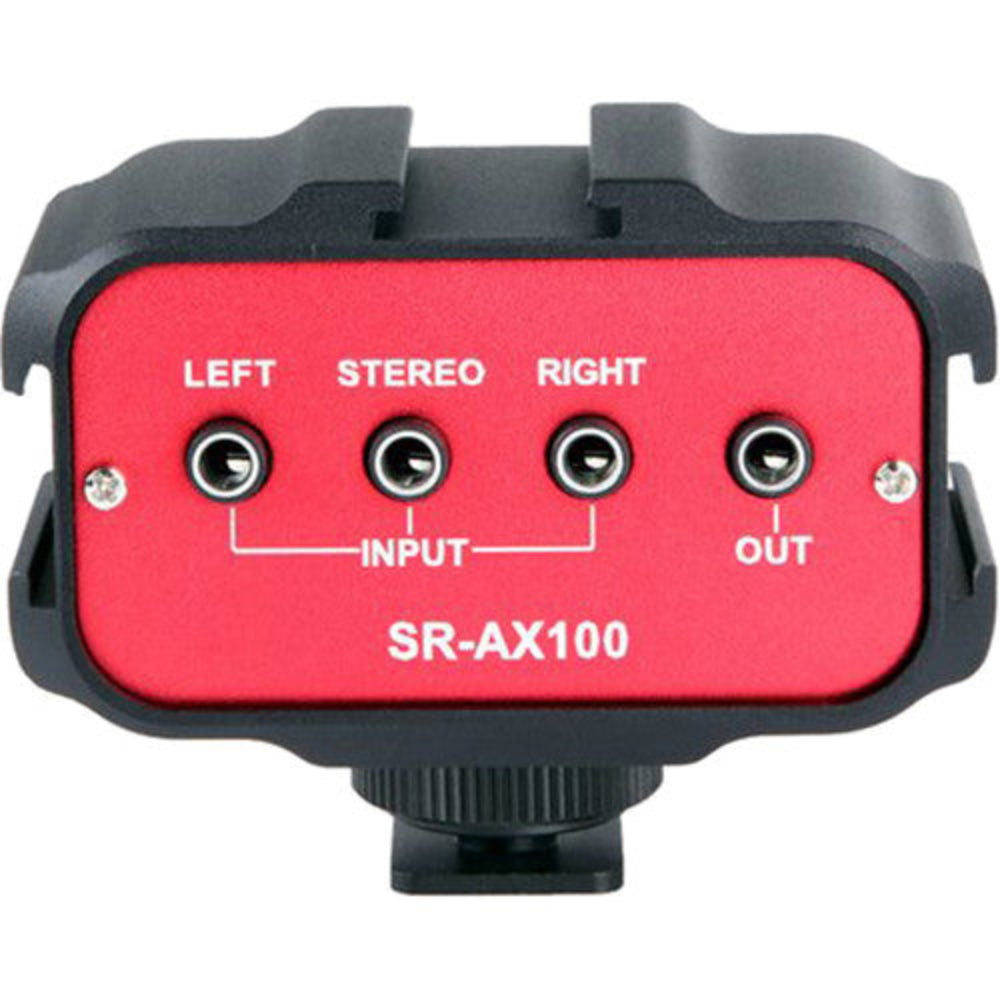 Compact, two-channel audio mixer for DSLR cameras and camcorders, without dual mic inputs, enabling seamless connection.