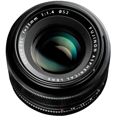 Fujifilm XF 35mm f/1.4 R fast prime lens with 53mm equivalent focal length, bright f/1.4 aperture, aspherical elements, and compact design for Fujifilm X-mount cameras