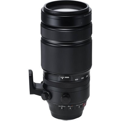 Camera lens with focus and zoom controls on a white background