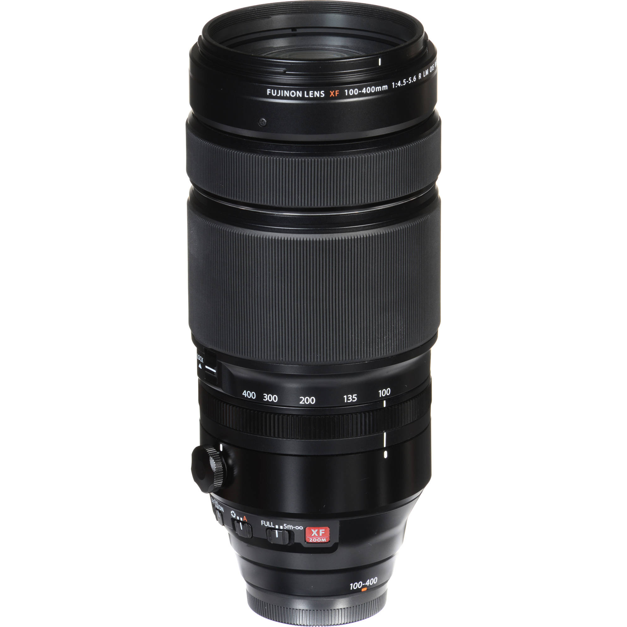 Camera lens with 'Fujifilm' branding on a white background