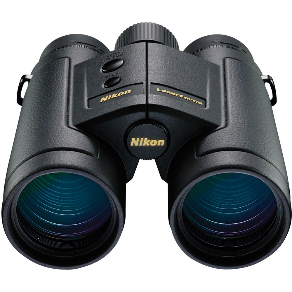 The Nikon LaserForce 10x42 Rangefinder Binoculars combines a powerful ranging tool with an all-weather optic, without being too large and bulky.