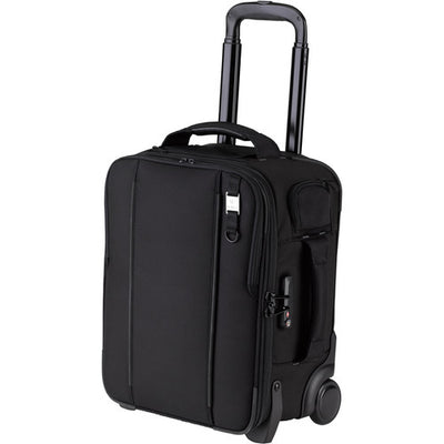 Tenba Roadie Roller 18 in black — professional carry-on camera case with padded dividers, wheels, and weather-resistant design.