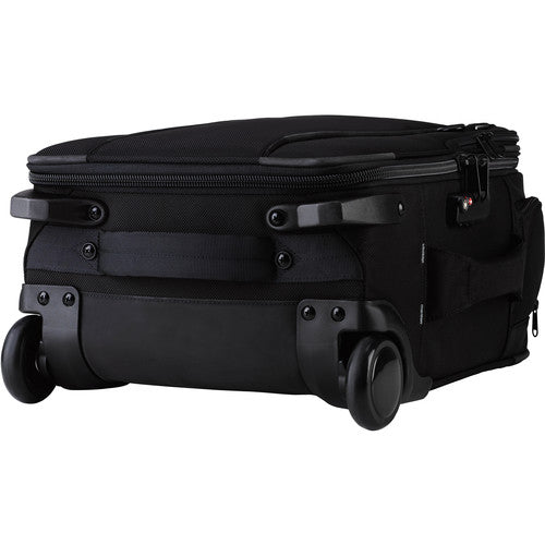 Tenba Roadie Roller 18 in black — professional carry-on camera case with padded dividers, wheels, and weather-resistant design.