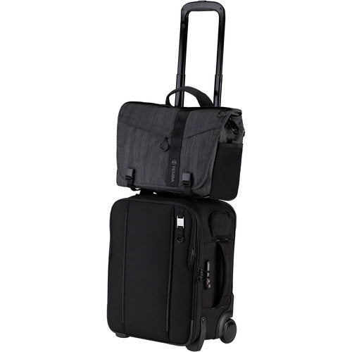 Tenba Roadie Roller 18 in black — professional carry-on camera case with padded dividers, wheels, and weather-resistant design.