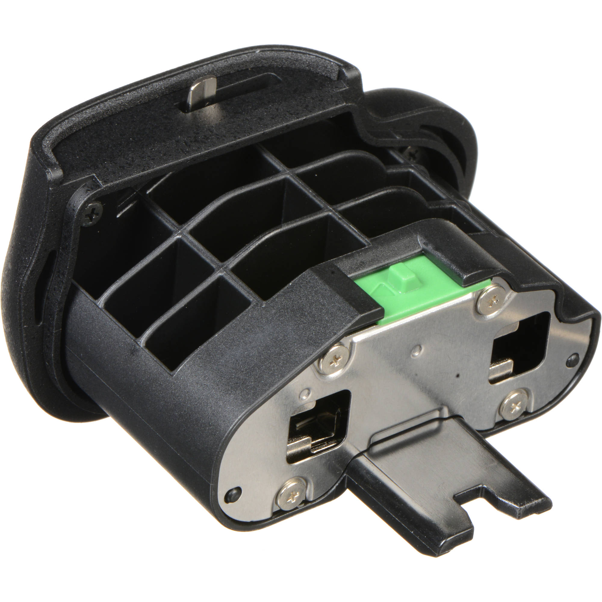 The BL-5 Battery Chamber Cover for an MB-D12 Battery is a battery chamber cover used with an EN-EL18 rechargeable lithium-ion battery.