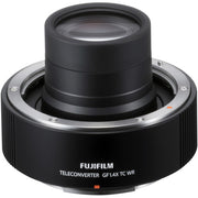 FUJIFILM GF 1.4X TC WR teleconverter for GFX medium format cameras extends focal length while preserving image quality.