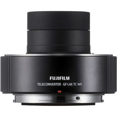 FUJIFILM GF 1.4X TC WR teleconverter for GFX medium format cameras extends focal length while preserving image quality.