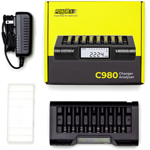 Powerex MH-C980 8-Cell Turbo Battery Charger & Analyser for AA/AAA NiMH batteries.
