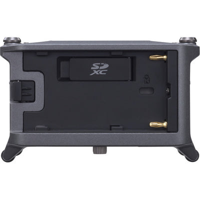 Zoom F6 Field Recorder with 6 XLR inputs and 32-bit float audio recording for professional film and field sound.