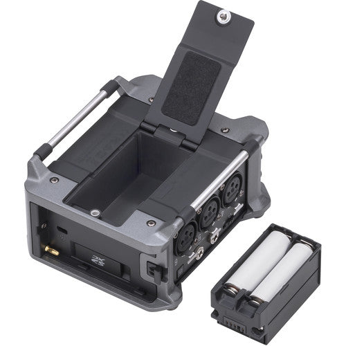Zoom F6 Field Recorder with 6 XLR inputs and 32-bit float audio recording for professional film and field sound.
