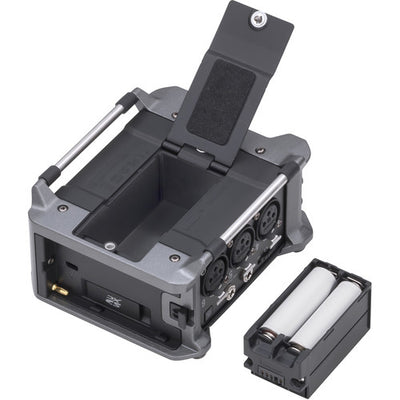 Zoom F6 Field Recorder with 6 XLR inputs and 32-bit float audio recording for professional film and field sound.